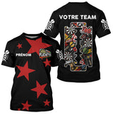 Polo Fléchettes Personnalisé - Design Étoiles Rouges - T-Shirt Homme