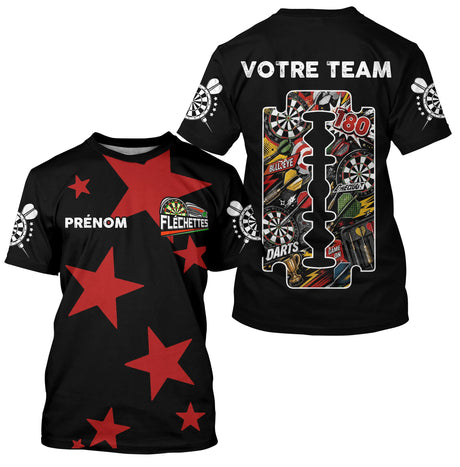Polo Fléchettes Personnalisé - Design Étoiles Rouges - T-Shirt Homme