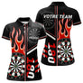 Polo Fléchettes Personnalisé - Feu 180 Noir Homme Femme - Polo Femme