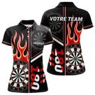 Polo Fléchettes Personnalisé - Feu 180 Noir Homme Femme - Polo Femme