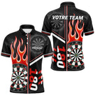 Polo Fléchettes Personnalisé - Feu 180 Noir Homme Femme - Polo Homme