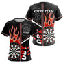 Polo Fléchettes Personnalisé - Feu 180 Noir Homme Femme - T-Shirt Femme