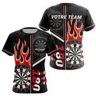 Polo Fléchettes Personnalisé - Feu 180 Noir Homme Femme - T-Shirt Femme