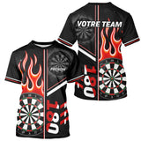 Polo Fléchettes Personnalisé - Feu 180 Noir Homme Femme - T-Shirt Homme