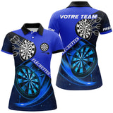 Polo Fléchettes Personnalisé - Galaxy Bleu 3D - Polo Femme