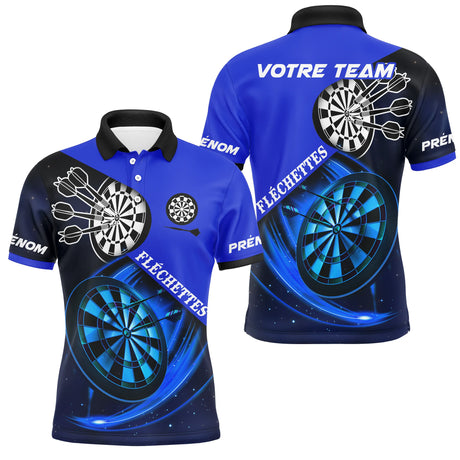 Polo Fléchettes Personnalisé - Galaxy Bleu 3D - Polo Homme