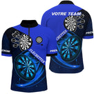 Polo Fléchettes Personnalisé - Galaxy Bleu 3D - Polo Zippé Homme