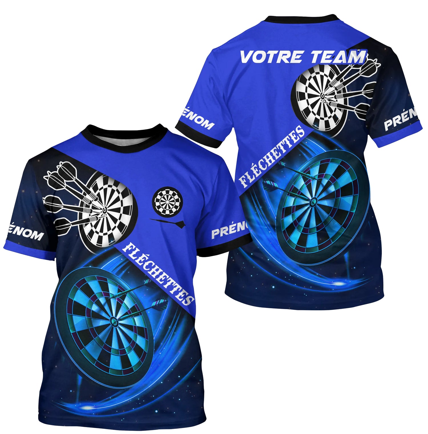 Polo Fléchettes Personnalisé - Galaxy Bleu 3D - T-Shirt Homme