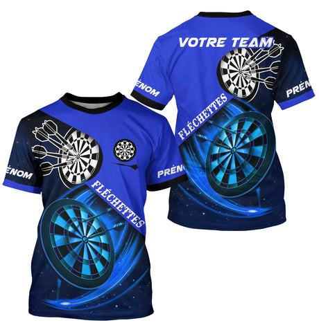 Polo Fléchettes Personnalisé - Galaxy Bleu 3D - T-Shirt Homme