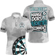 Polo Fléchettes Personnalisé - Gris & Turquoise Sportif - Polo Homme