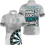 Polo Fléchettes Personnalisé - Gris & Turquoise Sportif - Polo Homme