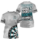 Polo Fléchettes Personnalisé - Gris & Turquoise Sportif - T-Shirt Homme