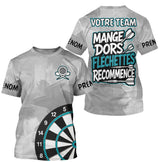 Polo Fléchettes Personnalisé - Gris & Turquoise Sportif - T-Shirt Homme