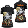 Polo Fléchettes Personnalisé - Halloween Fantôme Noir & Orange - Polo Zippé Femme