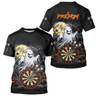 Polo Fléchettes Personnalisé - Halloween Fantôme Noir & Orange - T-Shirt Homme