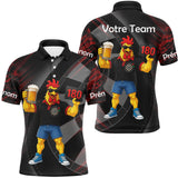 Polo Fléchettes Personnalisé - Humour Coq 180 & Bière - Polo Homme