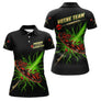 Polo Fléchettes Personnalisé - Impact Explosif Vert - Polo Femme