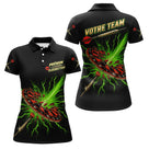 Polo Fléchettes Personnalisé - Impact Explosif Vert - Polo Femme