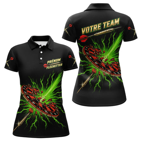 Polo Fléchettes Personnalisé - Impact Explosif Vert - Polo Femme