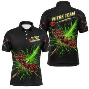 Polo Fléchettes Personnalisé - Impact Explosif Vert - Polo Homme