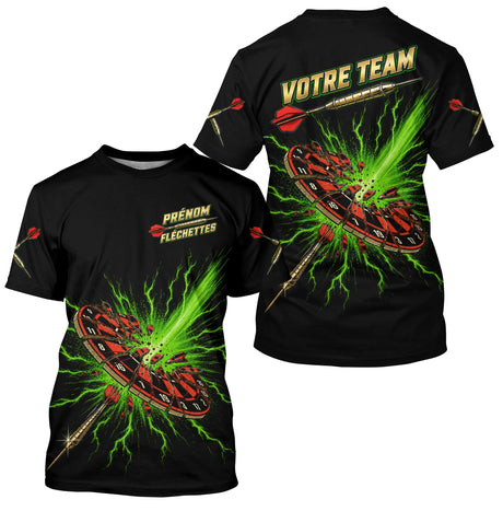 Polo Fléchettes Personnalisé - Impact Explosif Vert - T-Shirt Homme