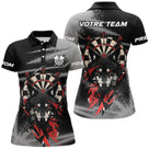 Polo Fléchettes Personnalisé - Imprimé Loup Cible Noir - Polo Femme