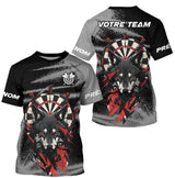 Polo Fléchettes Personnalisé - Imprimé Loup Cible Noir - T-Shirt Homme