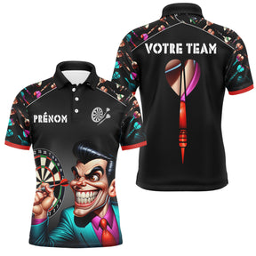 Polo Fléchettes Personnalisé - Joker & Cible Noire - Polo Homme