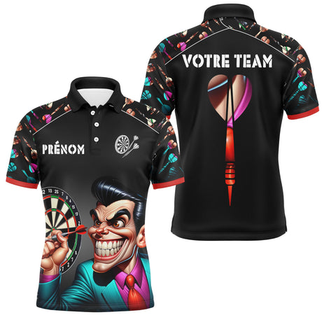 Polo Fléchettes Personnalisé - Joker & Cible Noire - Polo Homme
