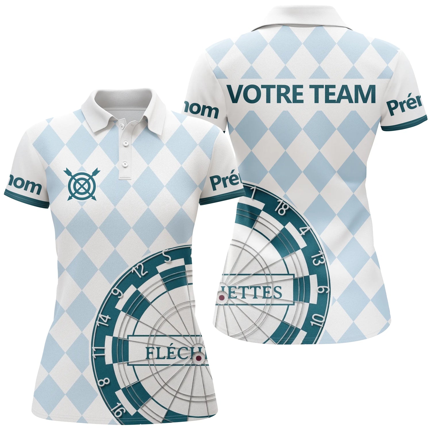 Polo Fléchettes Personnalisé - Maillot Club Imprimé - Polo Femme