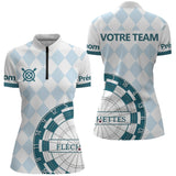 Polo Fléchettes Personnalisé - Maillot Club Imprimé - Polo Zippé Femme