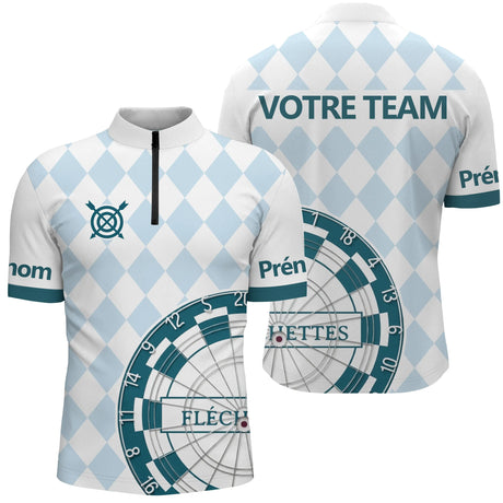 Polo Fléchettes Personnalisé - Maillot Club Imprimé - Polo Zippé Homme