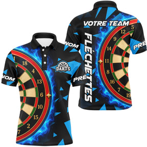 Polo Fléchettes Personnalisé - Maillot Équipe Flamboyant - Polo Homme