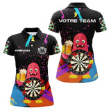 Polo Fléchettes Personnalisé - Monster & Bière Noir - Polo Femme
