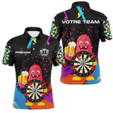 Polo Fléchettes Personnalisé - Monster & Bière Noir - Polo Homme