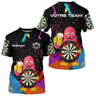 Polo Fléchettes Personnalisé - Monster & Bière Noir - T-Shirt Homme