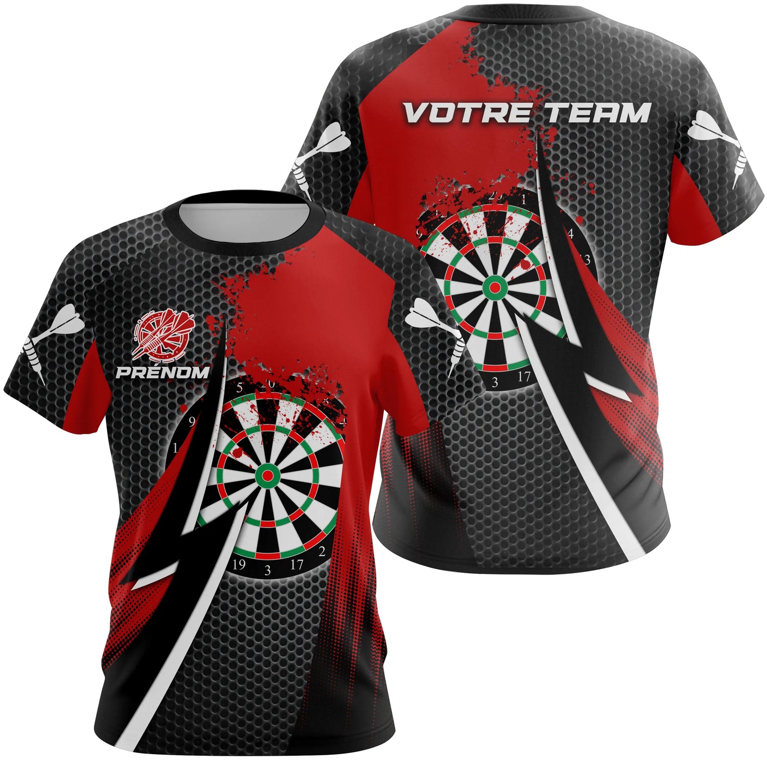 Polo Fléchettes Personnalisé - Motif Nid d'Abeille - T-Shirt Femme