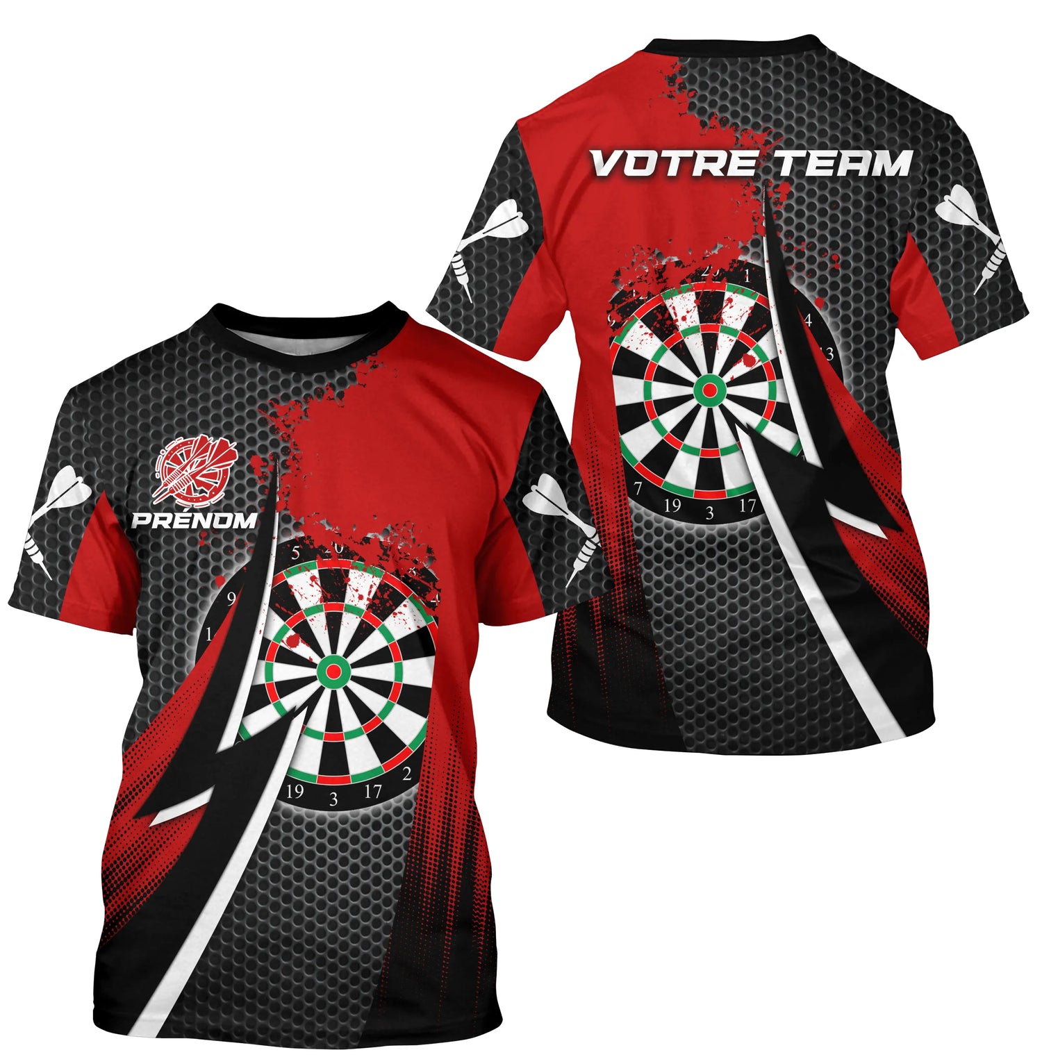 Polo Fléchettes Personnalisé - Motif Nid d'Abeille - T-Shirt Homme