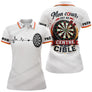 Polo Fléchettes Personnalisé - Noir & Blanc Cœur Cible - Polo Femme
