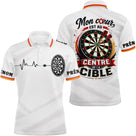 Polo Fléchettes Personnalisé - Noir & Blanc Cœur Cible - Polo Homme