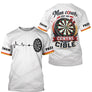 Polo Fléchettes Personnalisé - Noir & Blanc Cœur Cible - T-Shirt Homme