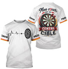 Polo Fléchettes Personnalisé - Noir & Blanc Cœur Cible - T-Shirt Homme