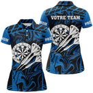 Polo Fléchettes Personnalisé - Noir & Bleu Électrique - Polo Femme