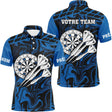 Polo Fléchettes Personnalisé - Noir & Bleu Électrique - Polo Homme