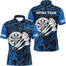 Polo Fléchettes Personnalisé - Noir & Bleu Électrique - Polo Homme