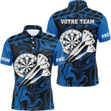 Polo Fléchettes Personnalisé - Noir & Bleu Électrique - Polo Homme