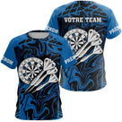 Polo Fléchettes Personnalisé - Noir & Bleu Électrique - T-Shirt Femme