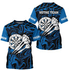 Polo Fléchettes Personnalisé - Noir & Bleu Électrique - T-Shirt Homme
