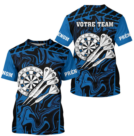 Polo Fléchettes Personnalisé - Noir & Bleu Électrique - T-Shirt Homme