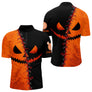 Polo Fléchettes Personnalisé  - Orange Et Noir Halloween  - Polo Zippé Homme